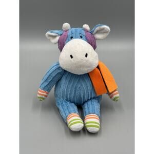 Monkeez Blue White Cow with Orange Scarf Plush 8.5” Stuffed Animal